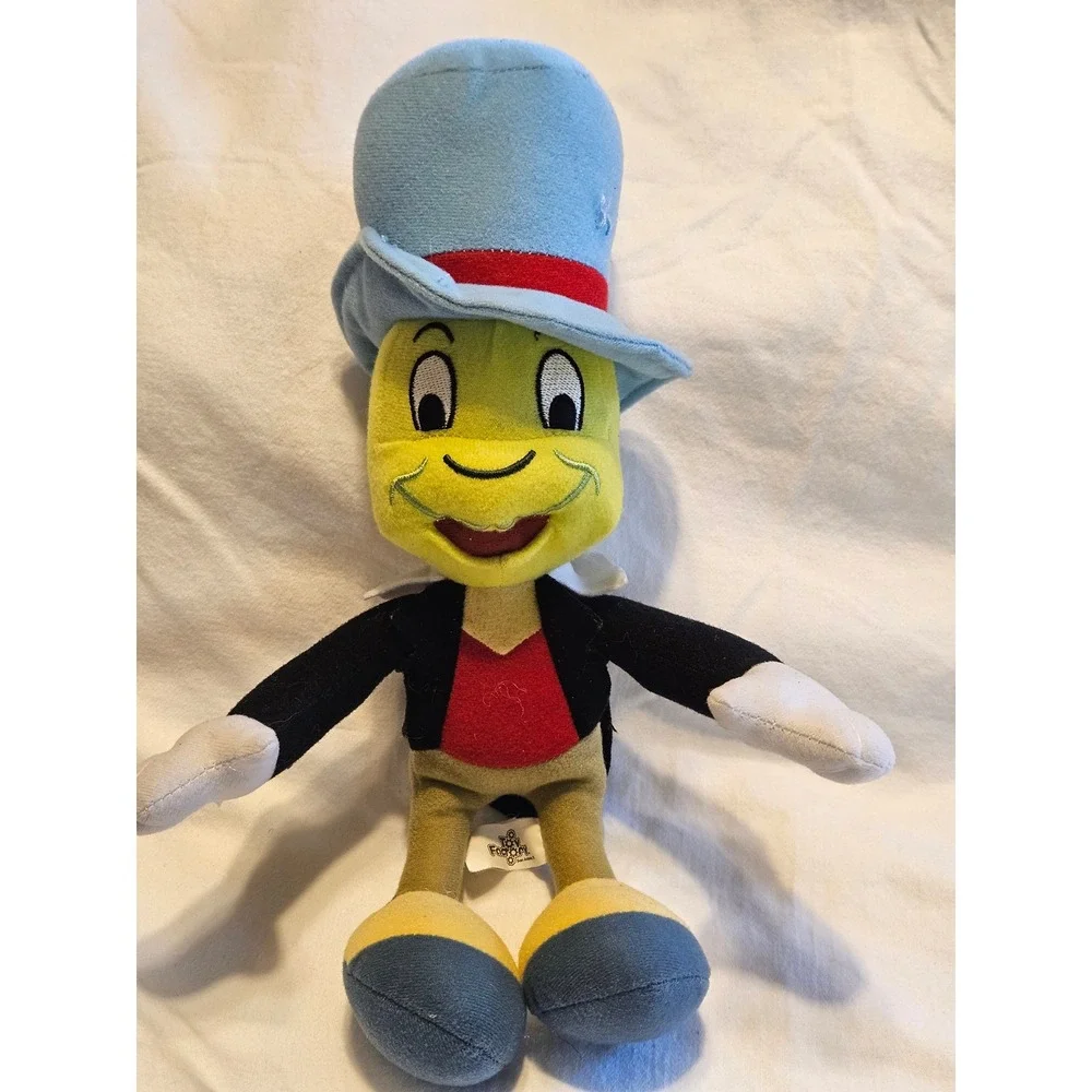 Disney Jiminy Cricket Plush Toy Blue Hat Black Jacket Red‎ Shirt